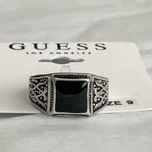 GUESS ~ Size 9 Ring ~ Silver Tone ~NWT!